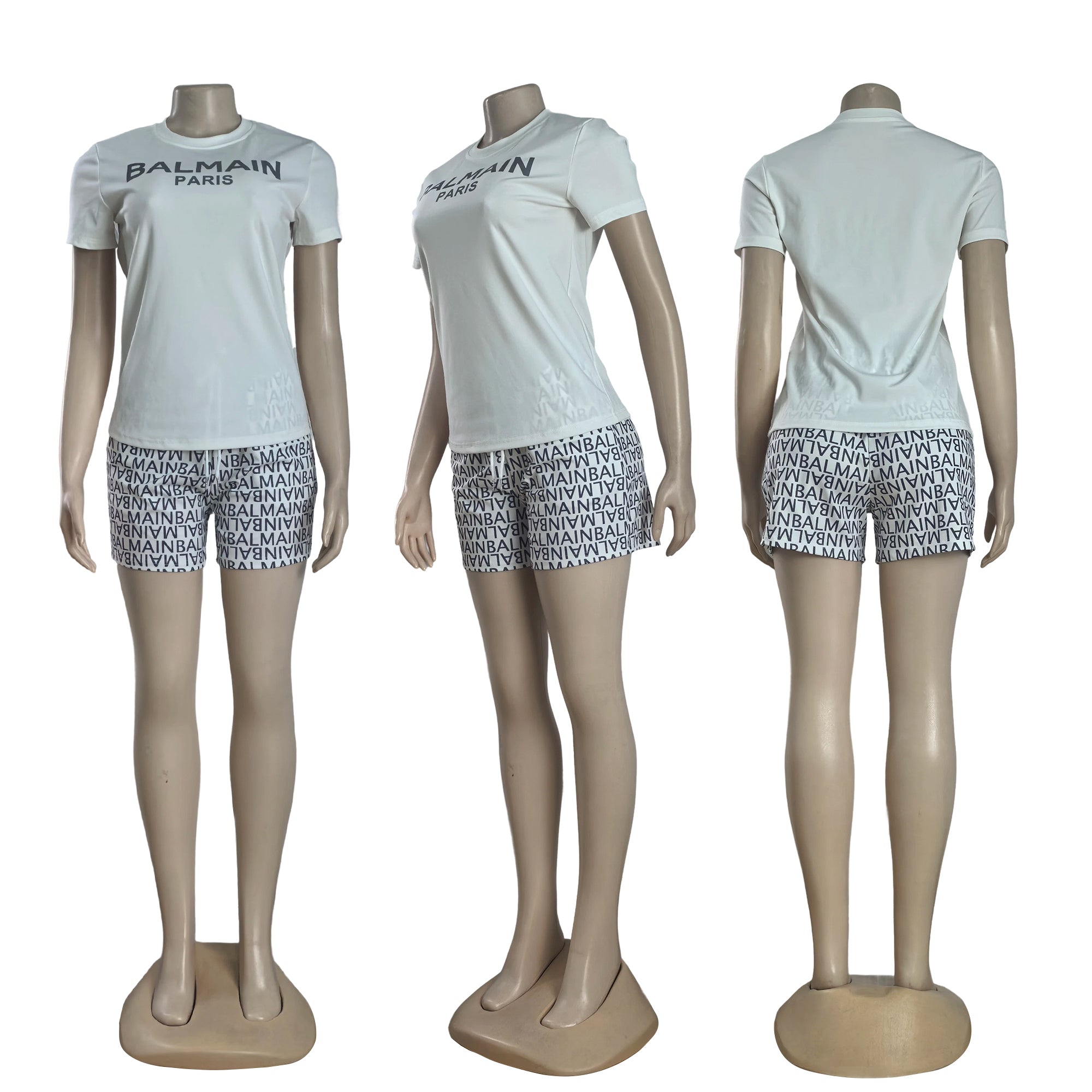 Women summer casual top and printed shorts two-piece set 6