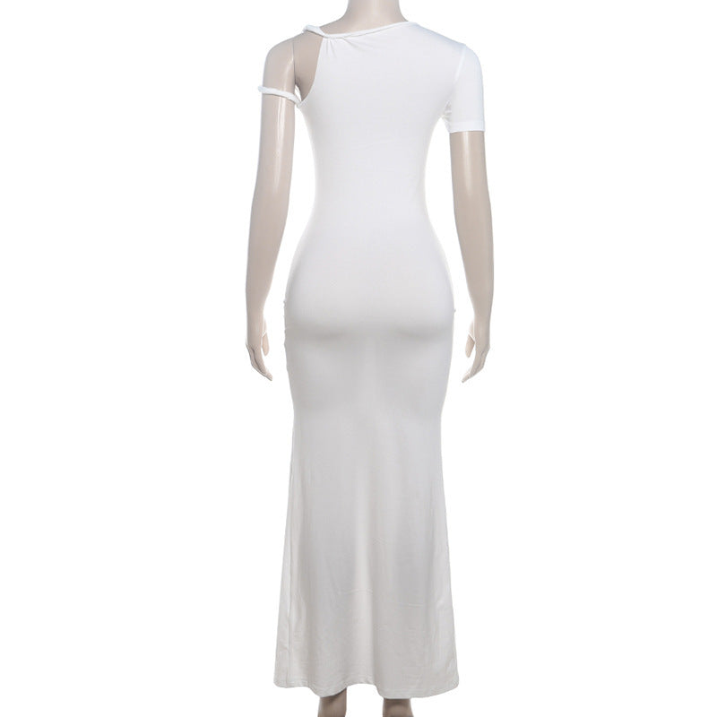 Women Summer Slash Shoulder Dress 46