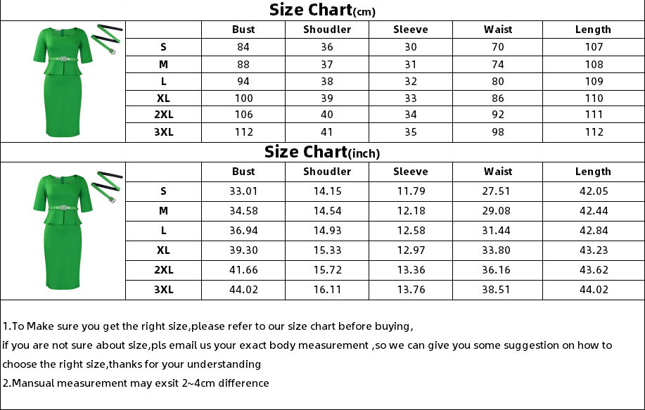 African Women's Turndown Collar Fashion Chic Short Sleeve OL Ruffle Slim Waist Dress 8