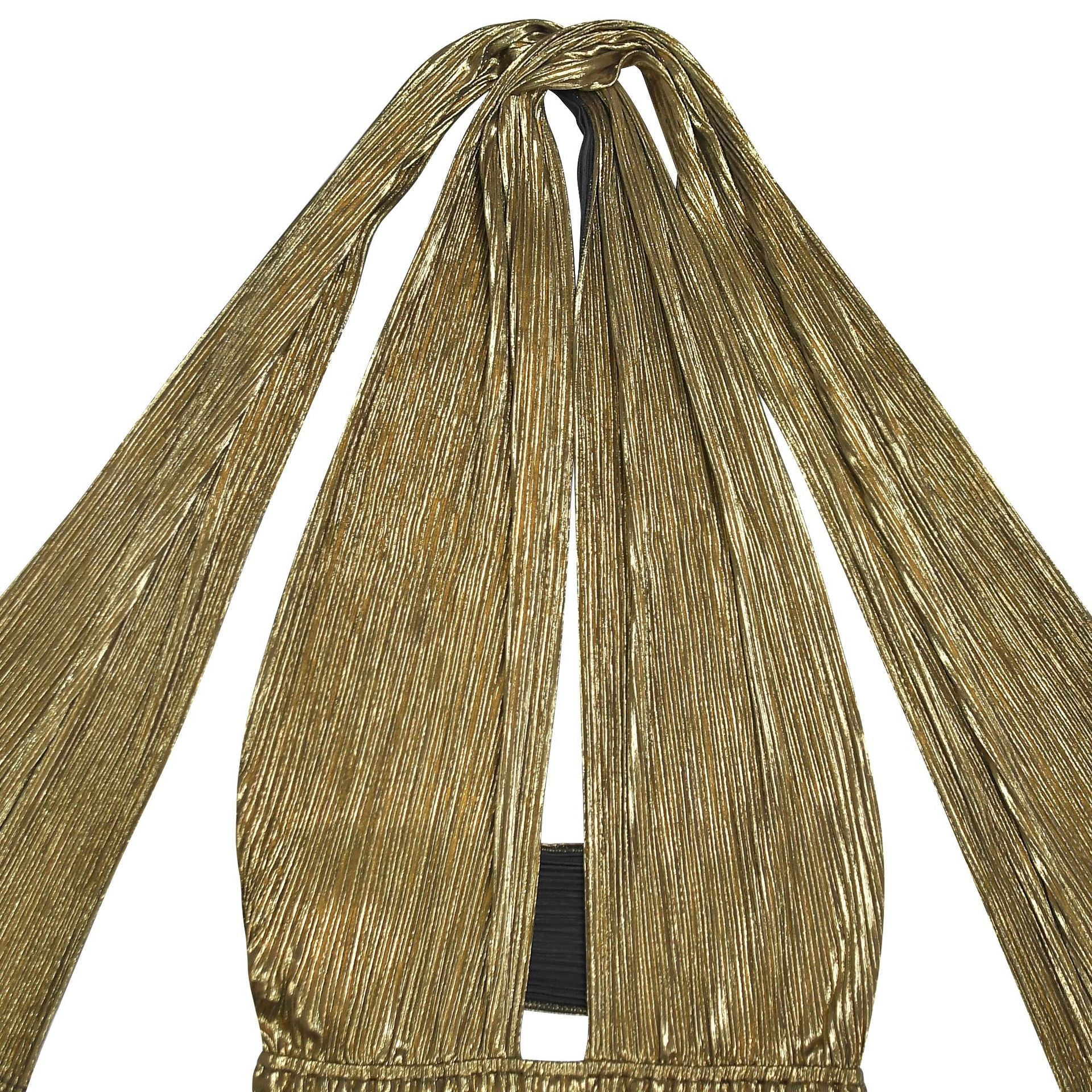 Fashion Women's Elegant Shiny Solid Color Pleated Long Dress 17