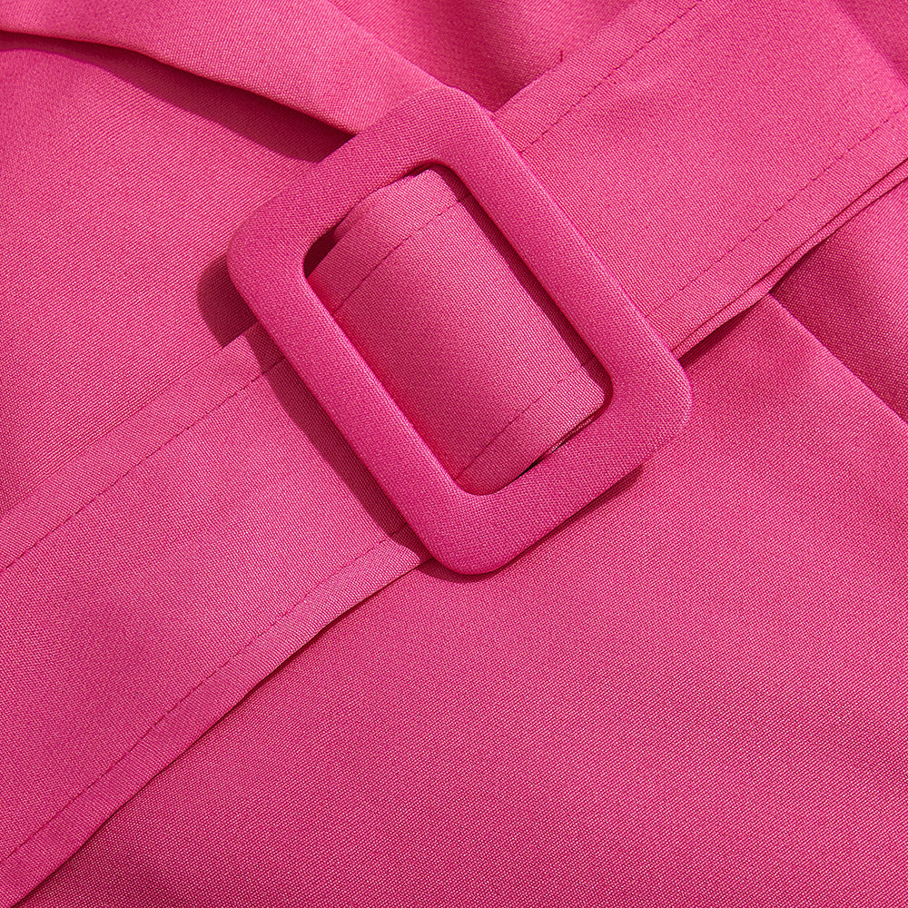 Spring Sexy See-Through Mesh Long Sleeve Double Breasted Slim Waist Chic Women Blazer Dress 31