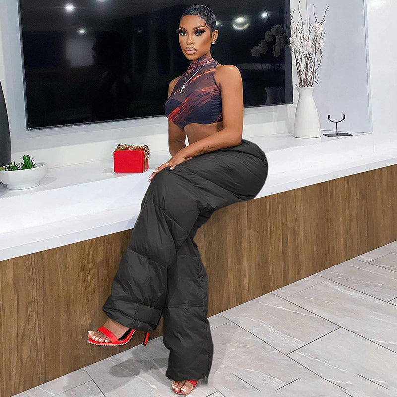 Women Vintage Lace Up Elastic Pocket Pant 6