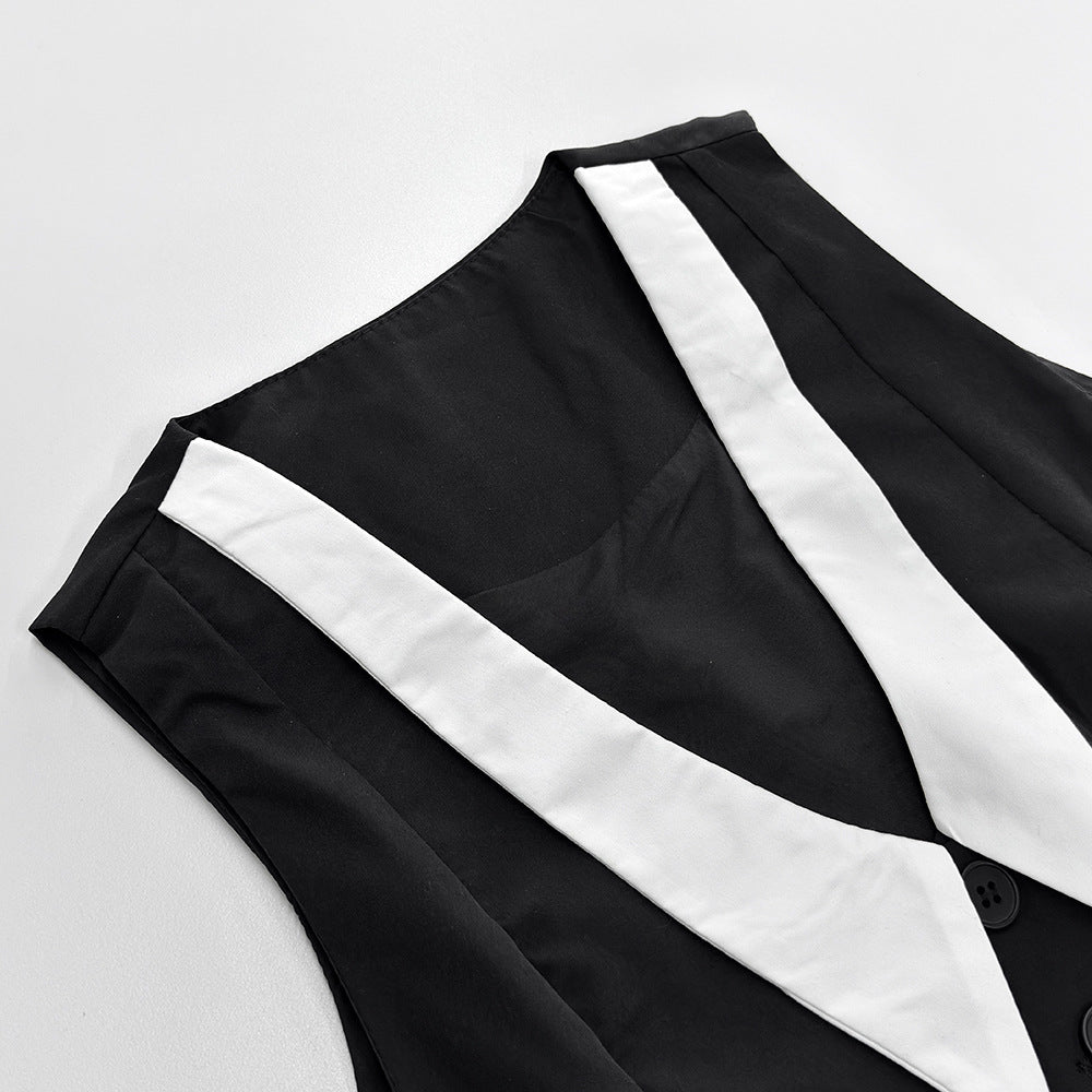 Summer Sexy Women's Sleeveless Button-Up Vest & Mini Skirt Set 11