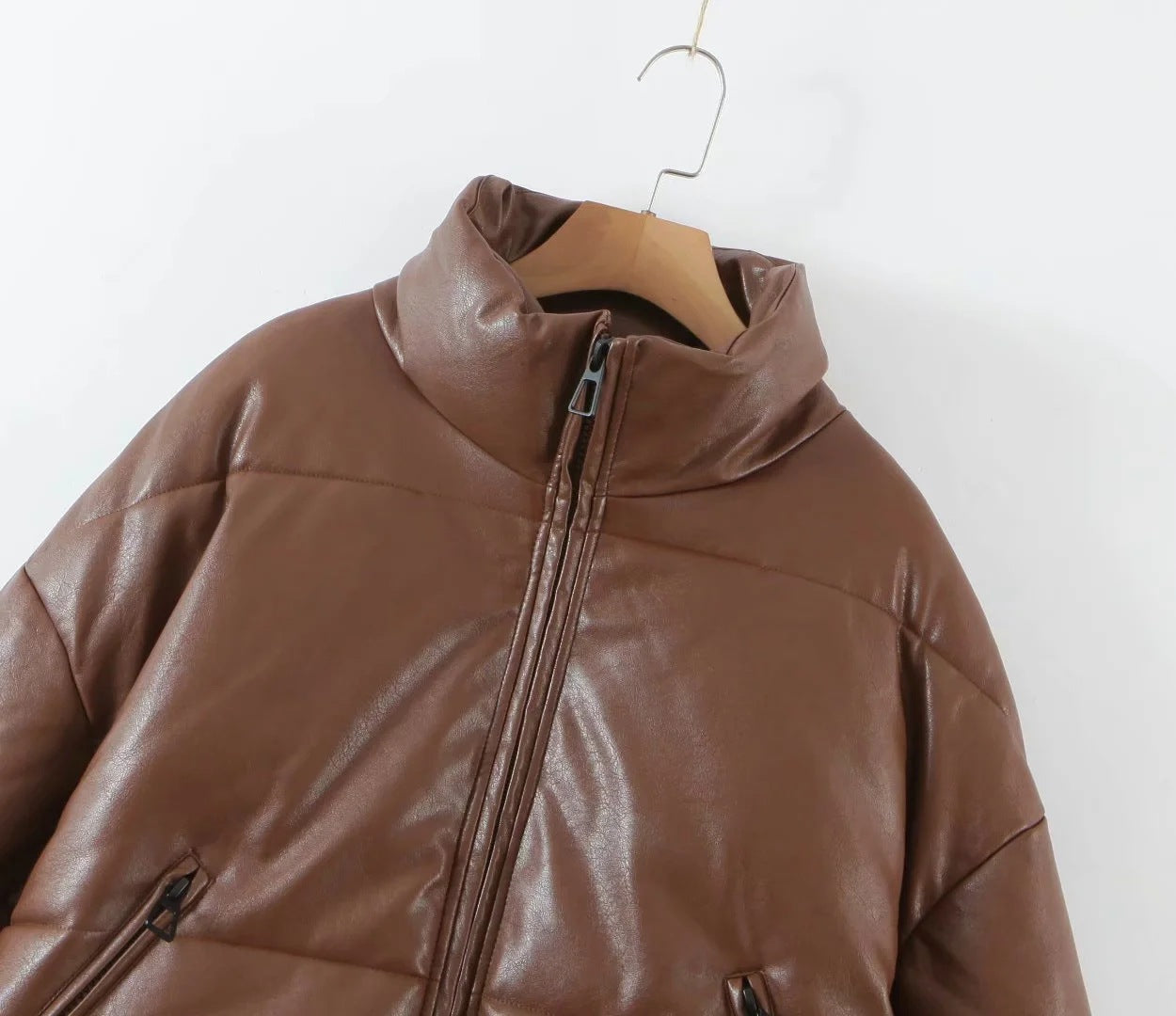 women's winter style fashion Stand Collar zipper pocket warm cotton-padded jacket 94