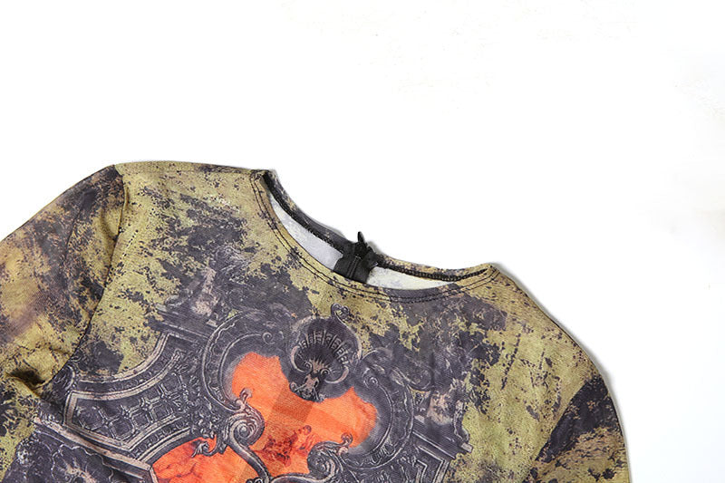 Women autumn sexy street print long sleeve jumpsuit 14