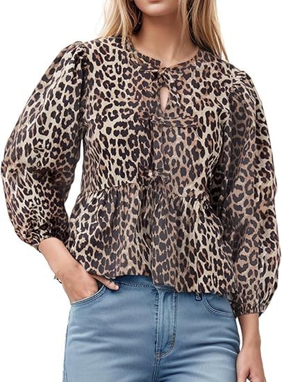 Women Fall Casual Lace-Up Top Lace-Up Shirt 11