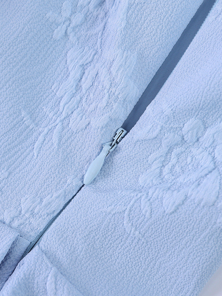 Women's Jacquard Strap Sexy Low Back Ruffle Short Dress 37