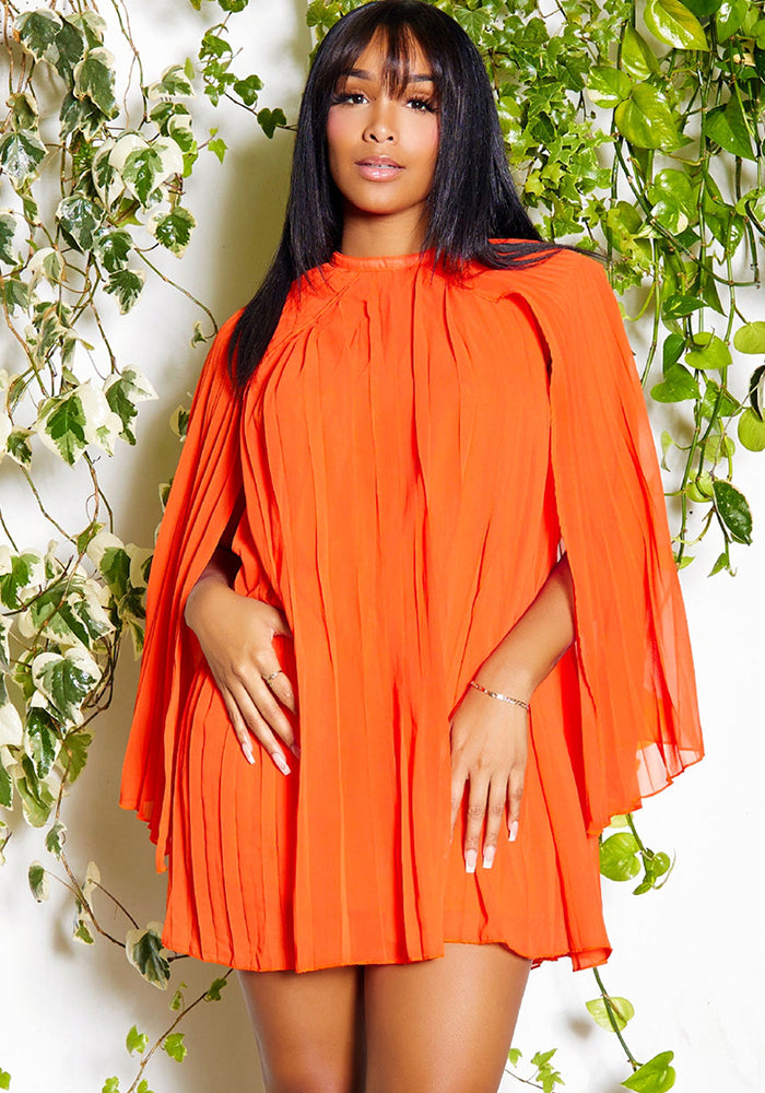 Sexy chiffon elegant pleated hollow out dress