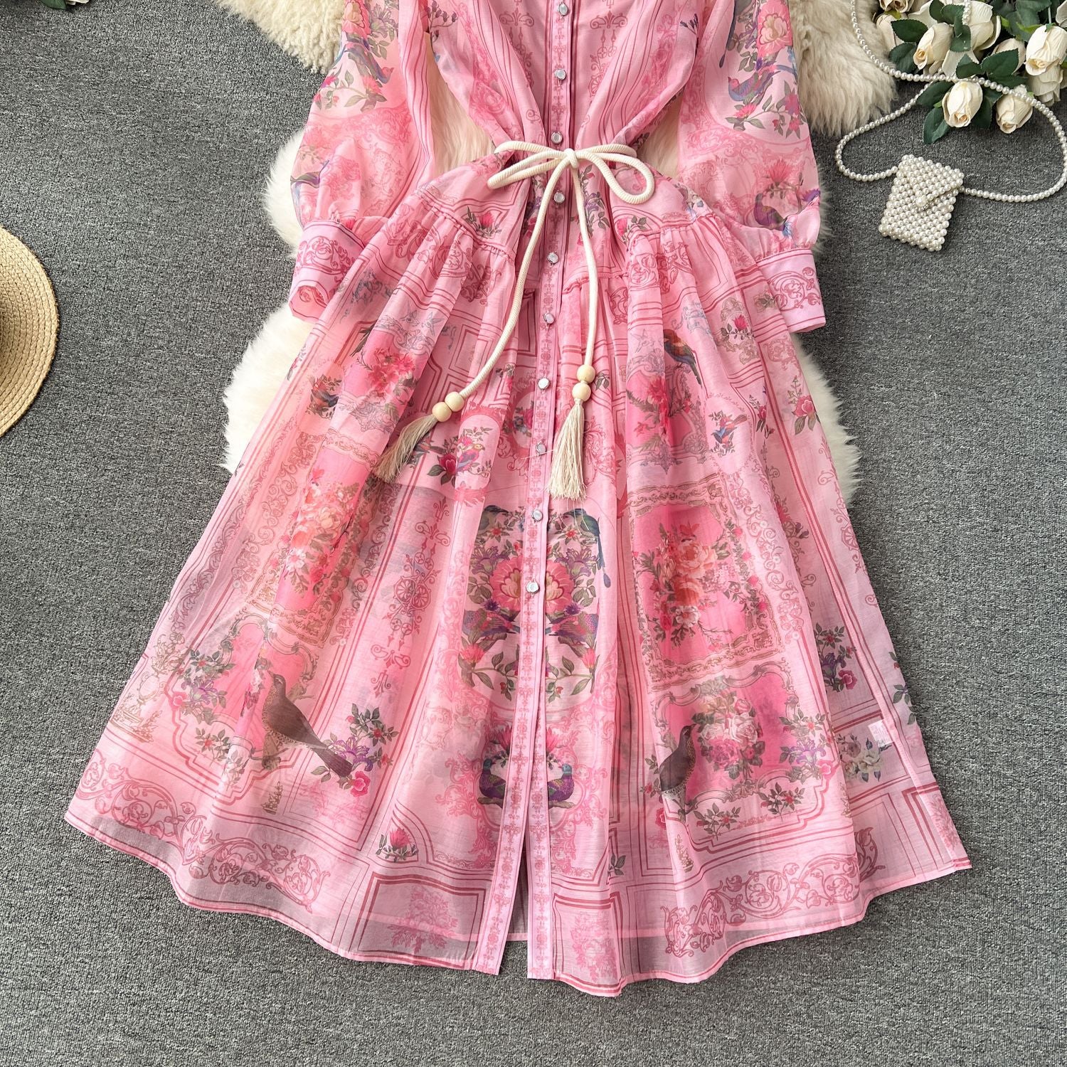 Women Vintage Print Maxi Dress 22