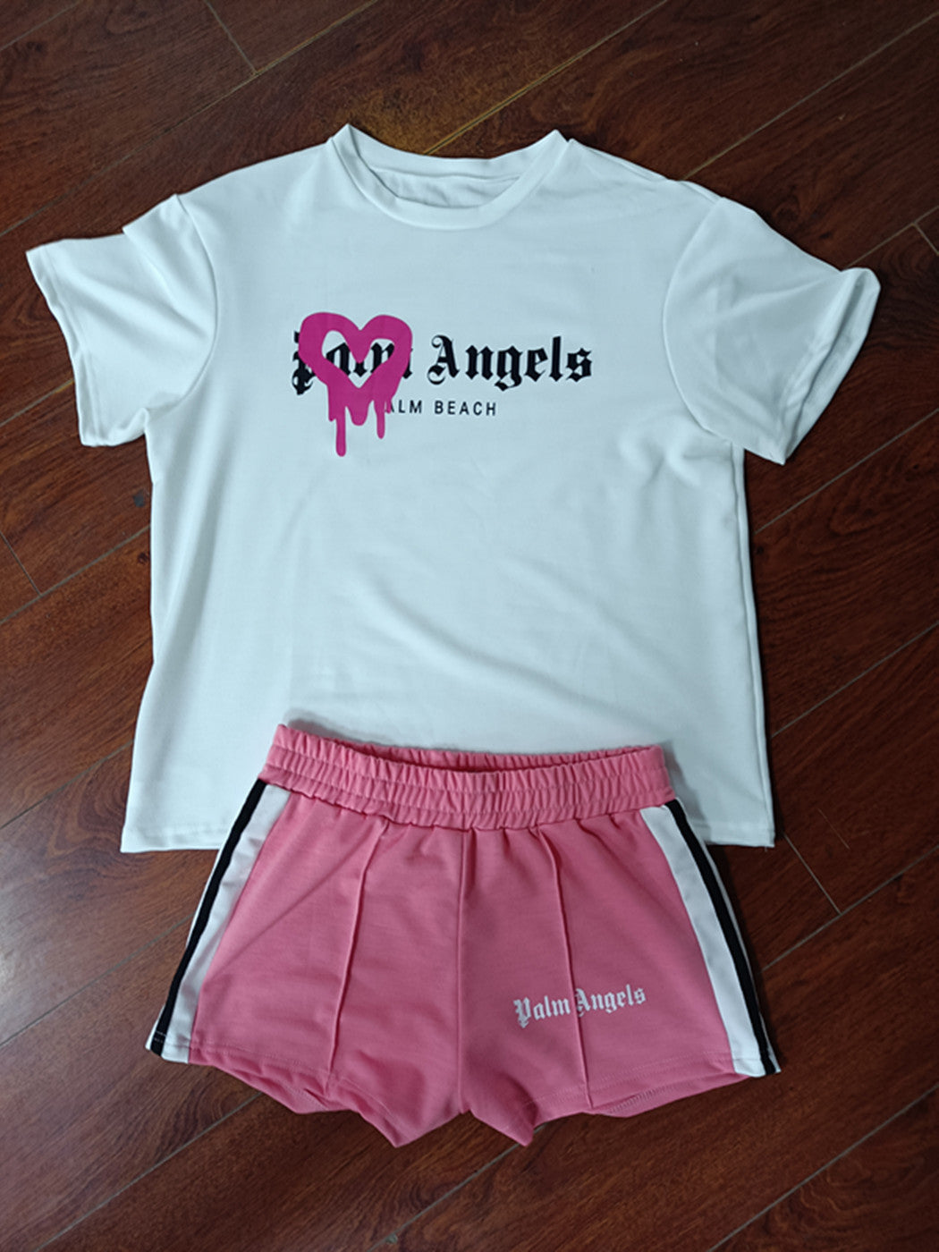 Summer Style Casual Printed Sports Two Piece Shorts Set 11