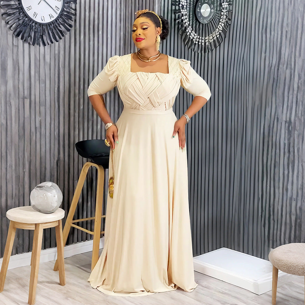 Plus-size African Women beaded dress 4