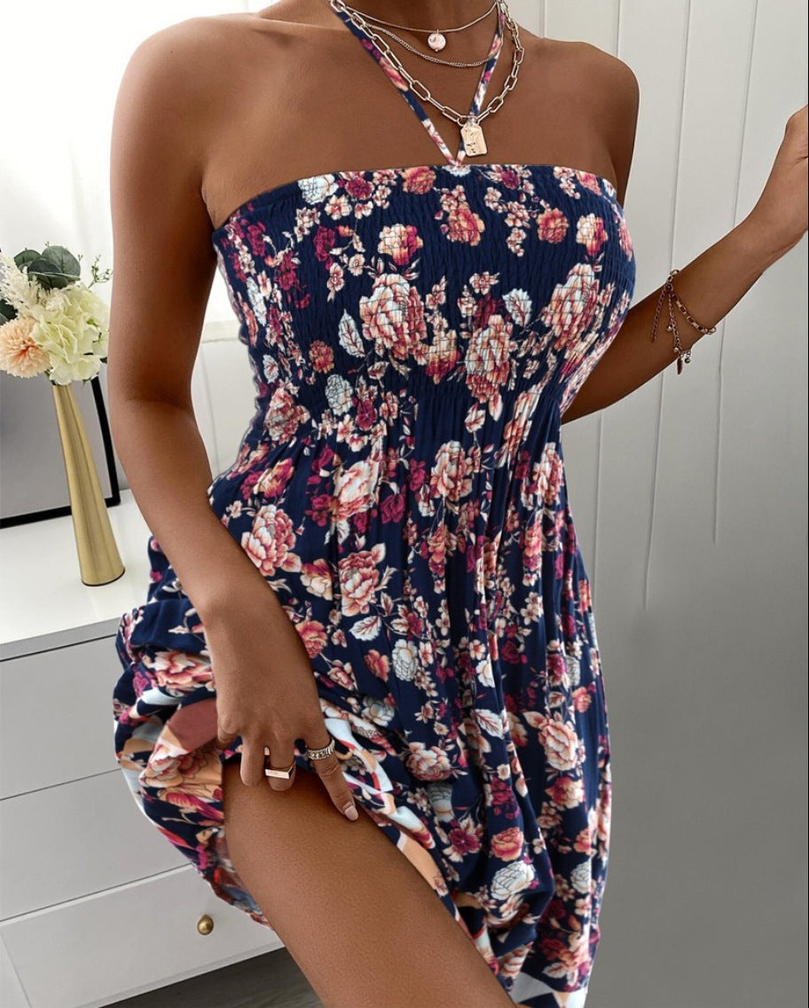 Women Summer Sexy Sleeveless Halter Neck Dress