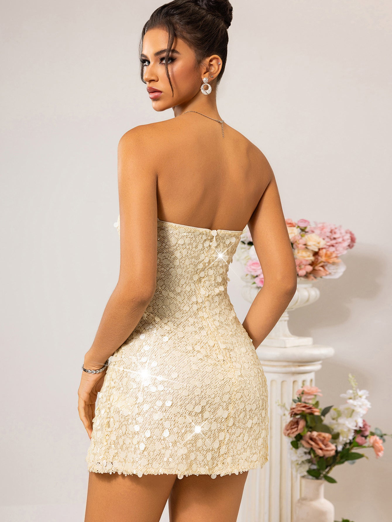 Sexy Low-Back Sequin Short Women's Party Dress 5