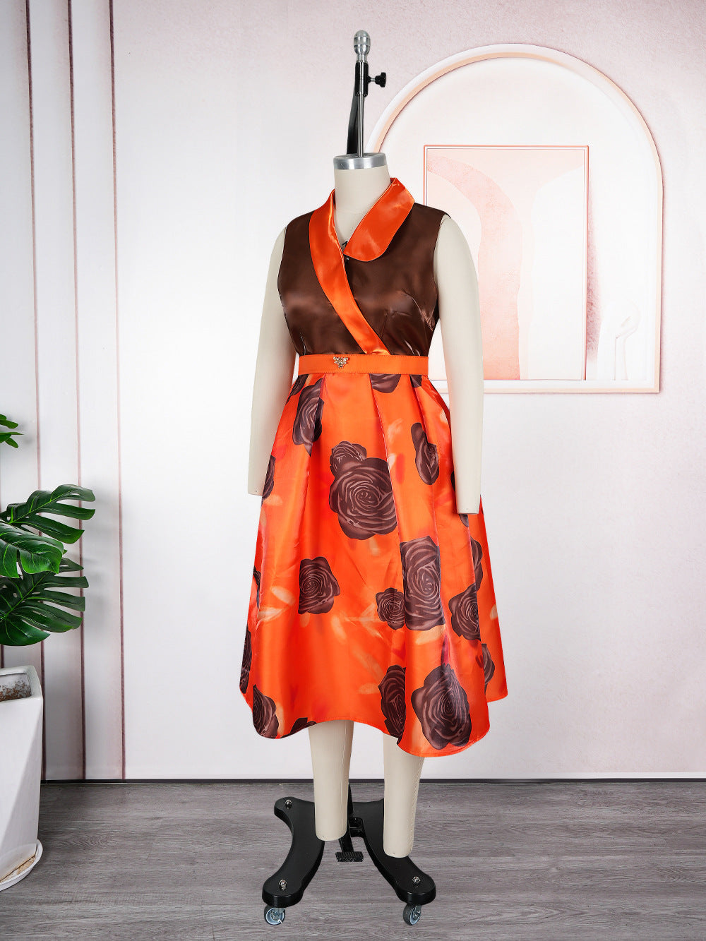 Plus Size Women's African Sleeveless Summer Sexy Print Dress 9