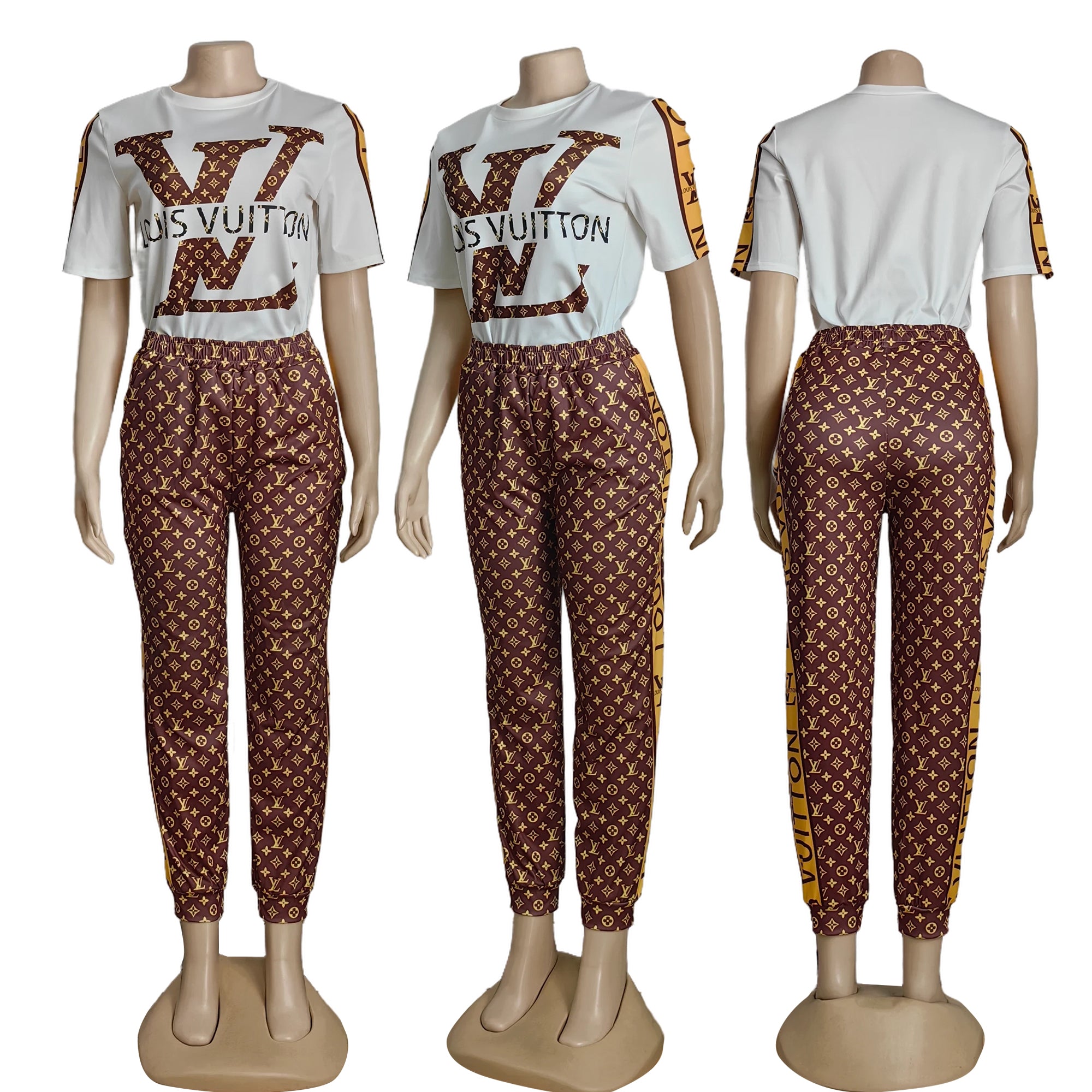 Women Print Top and Pants Two Piece Set 10