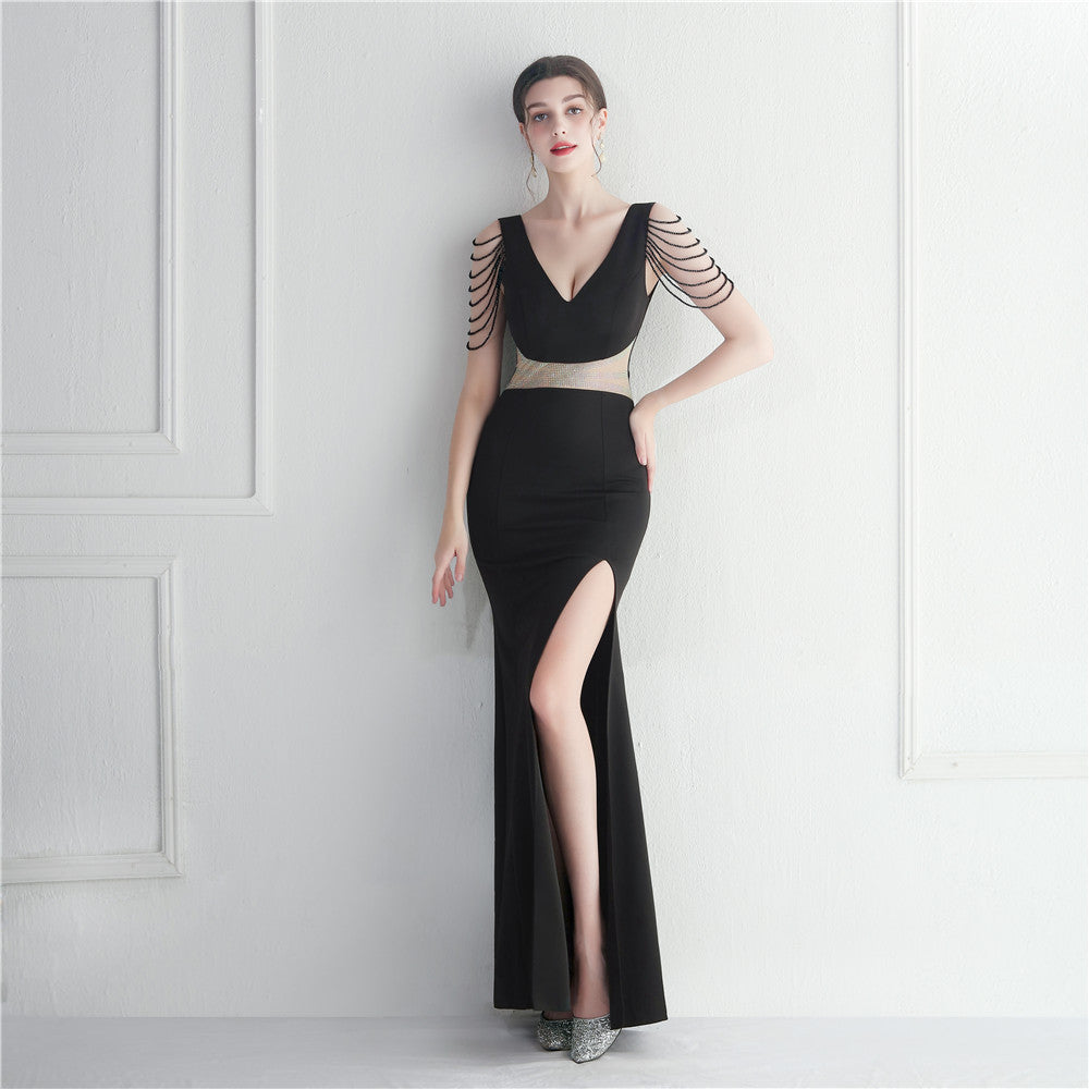 Gown Beaded Beaded Officiant Wedding Long Evening Dress 7