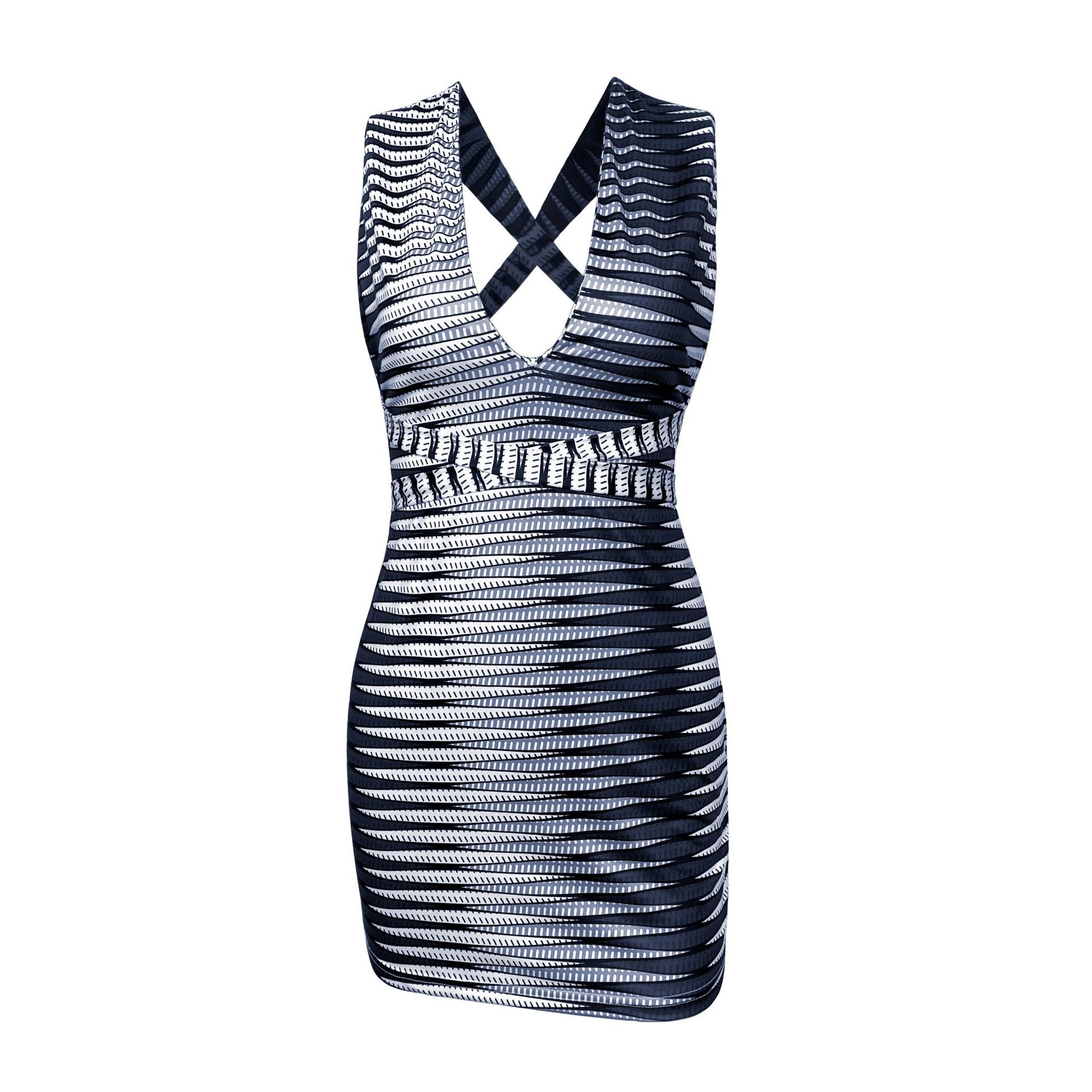 Women Summer Lace-Up Sleeveless Backless Mini Dress 13