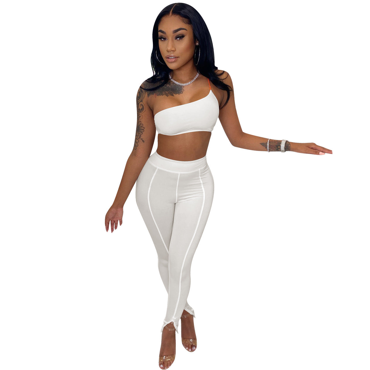 Women's Sling Tube Slit Hem Tracksuit 10