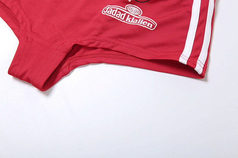 Summer Sexy Slim Short Sleeve High Waist Sports Two Piece Shorts Set For Women 17