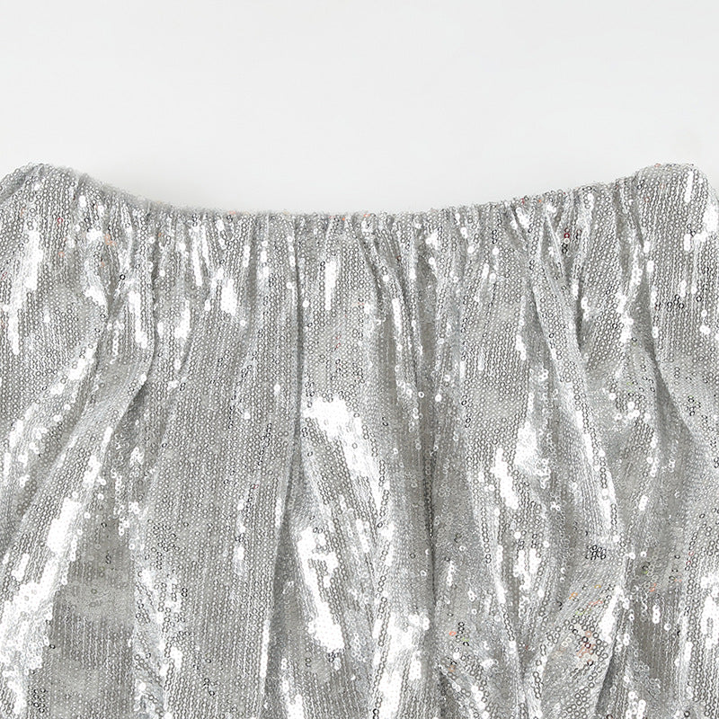 Women Sexy Sequined Bubble Skirt 14