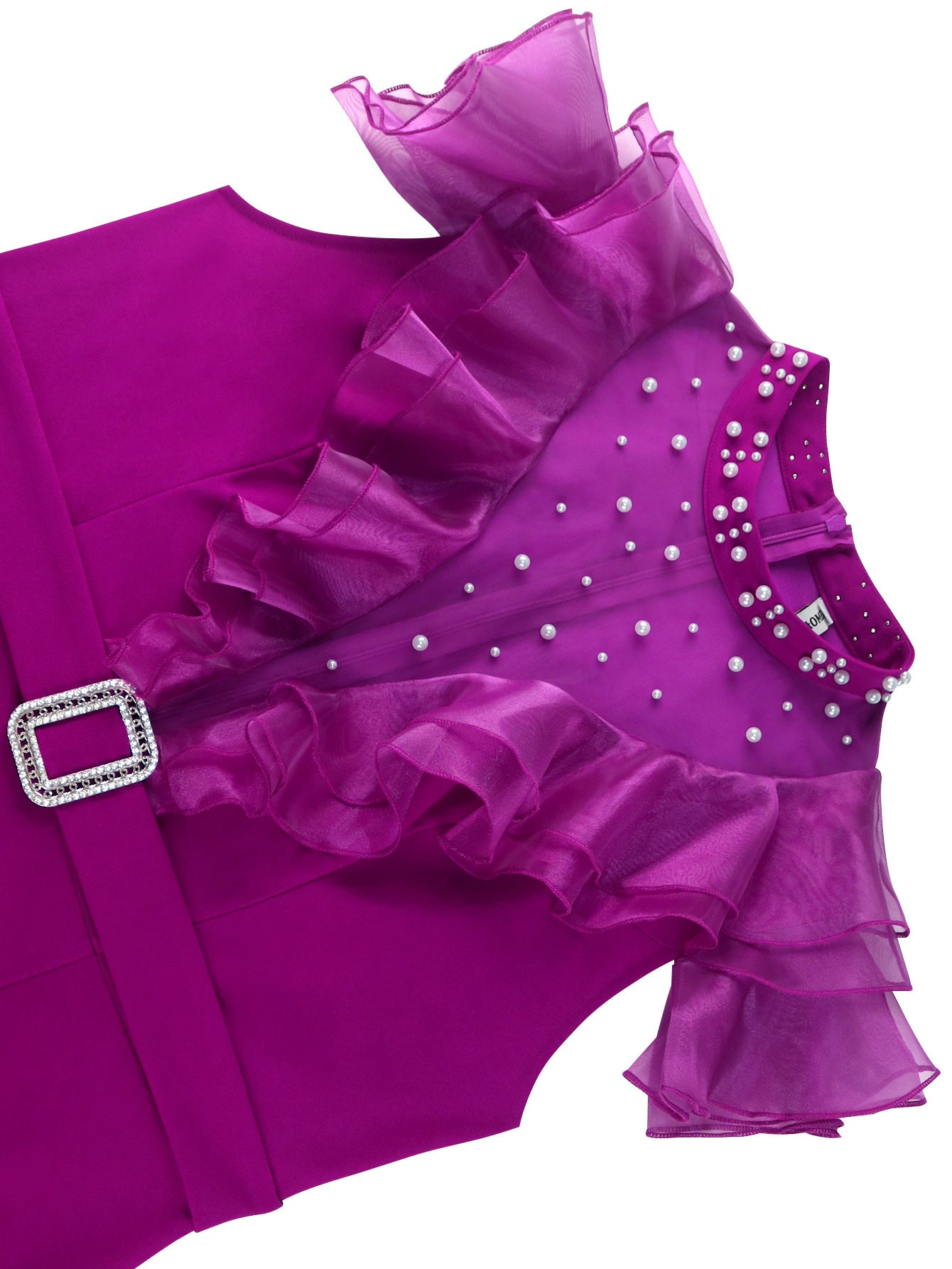 Women Half-High Neck Beaded Mesh Patchwork Split Party Dress 13