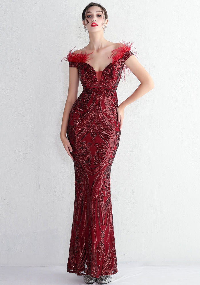 sequins Plus Size Fat Size Costume Formal Party Evening Dress