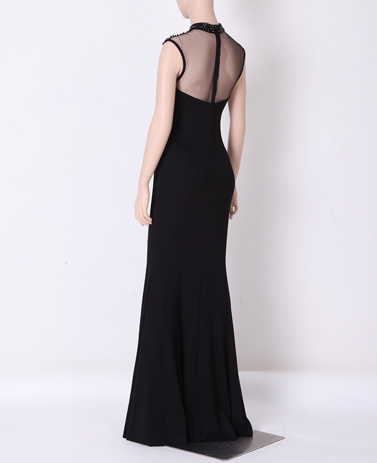 Women Formal Party Mermaid Black Evening Dress 11