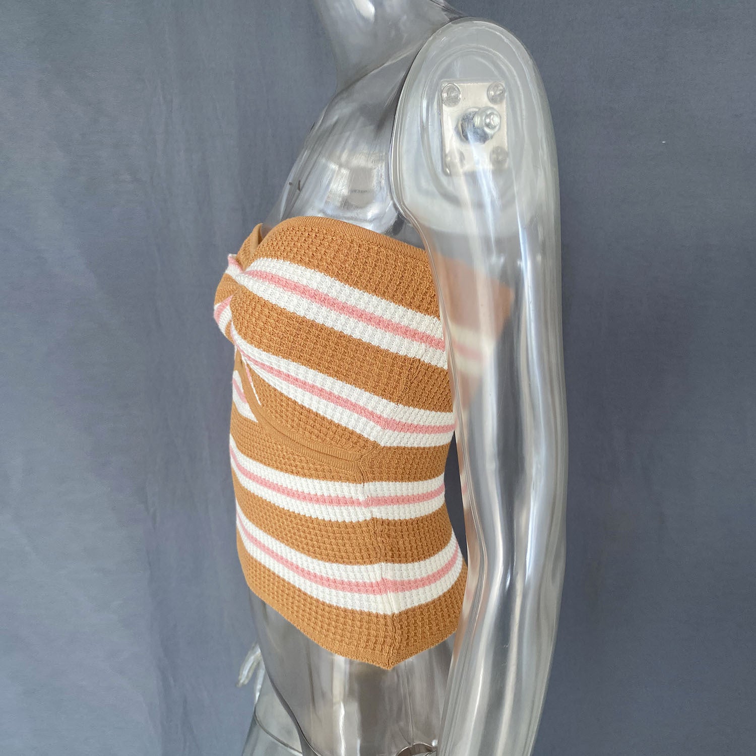 Spring Summer Women's Striped Sexy Hollow Strapless Knitting Vest 37