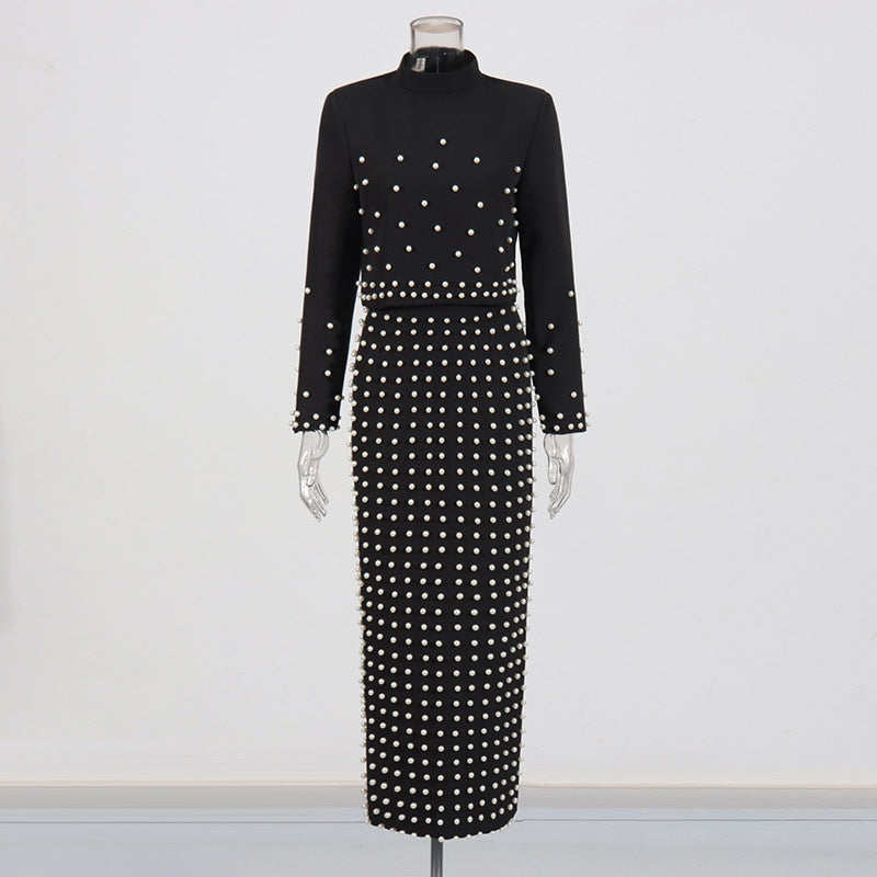 Women beaded top + skirt two-piece set 10