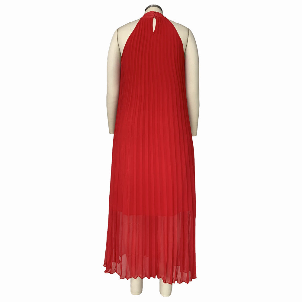 Women Pleated Loose Sleeveless Dress 24