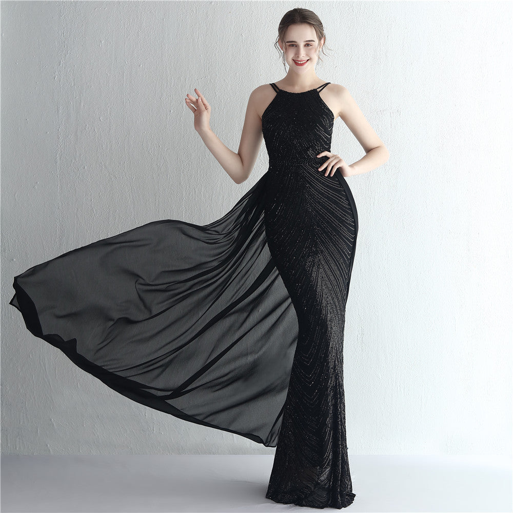 Plus Size Women Plus Size Sequins Formal Party Maxi Evening Dress 8