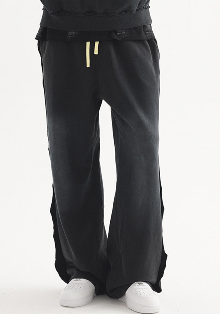 Men's American Street Fashion Washed Distressed Trousers Loose Casual Pants