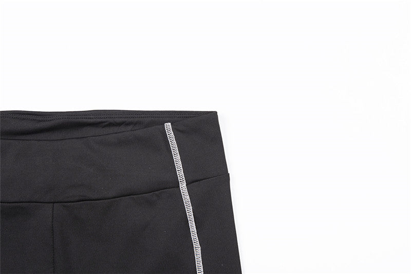 Spring Women's See-Through Mesh Patchwork Printed Slim Long Sleeve Casual two piece pants set 21