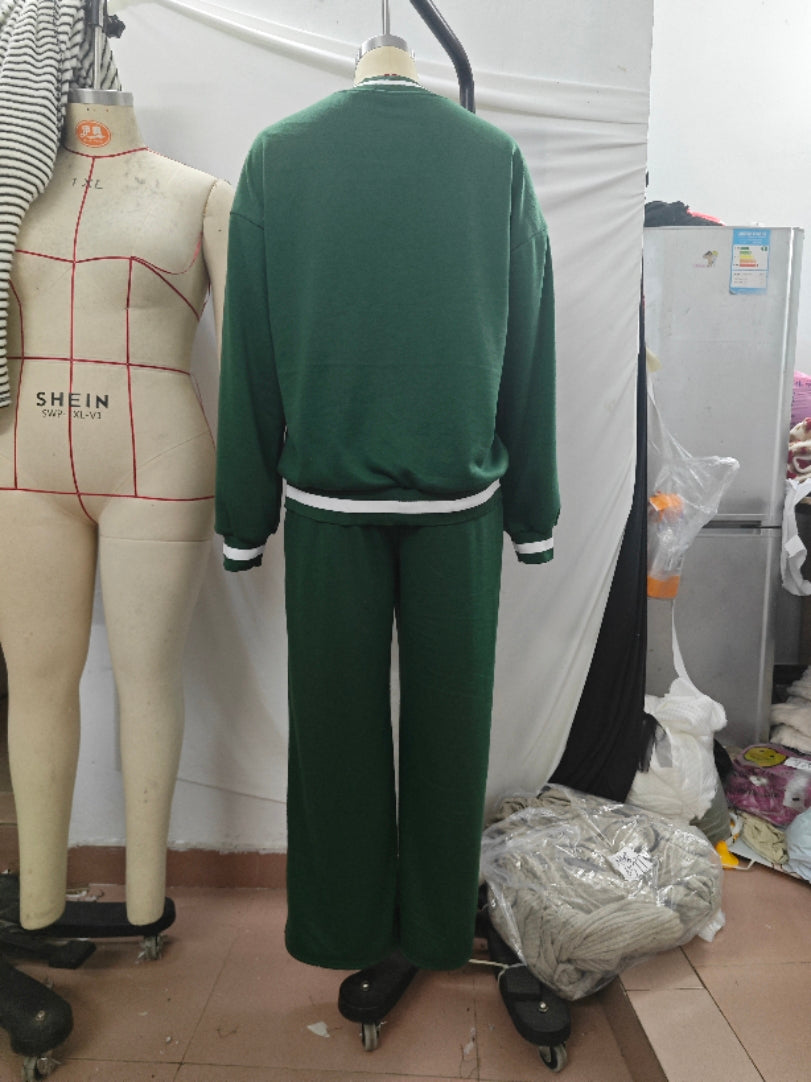 Men And Women Letter Printed Loose Sports Top And Pants Set 4