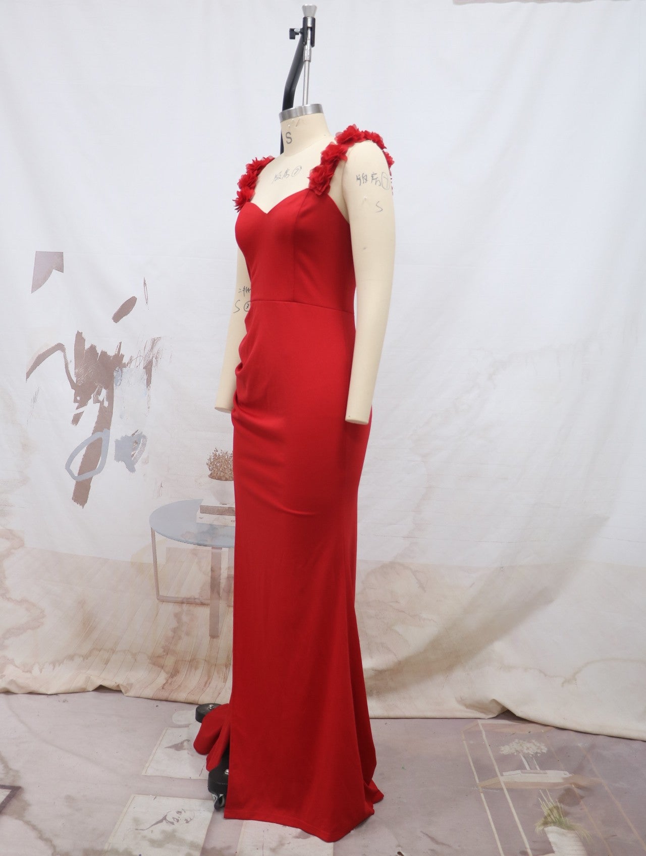 Women Red Off Shoulder Wedding Bridesmaid Dresses Evening Dresses 9