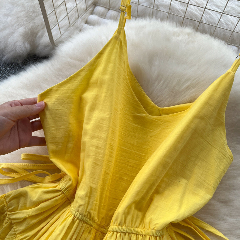 Women Summer Lace-Up Cutout Embroidery Holidays Strappy Dress 22