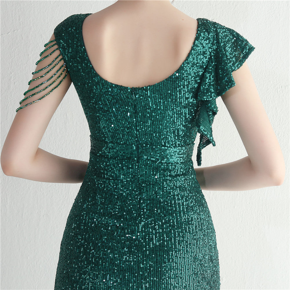 Beaded Sequin Nightclub Party Sexy Bodycon Short Dress 14