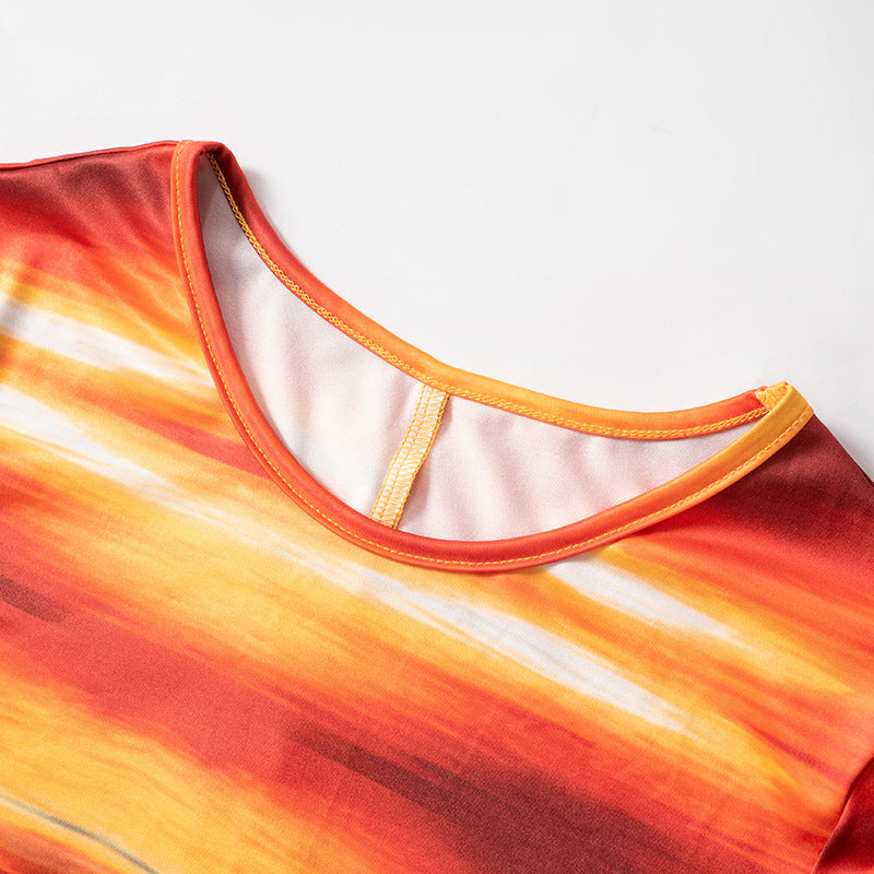 Fashion Casual 3D Printed Long Sleeve Slim Dress 12