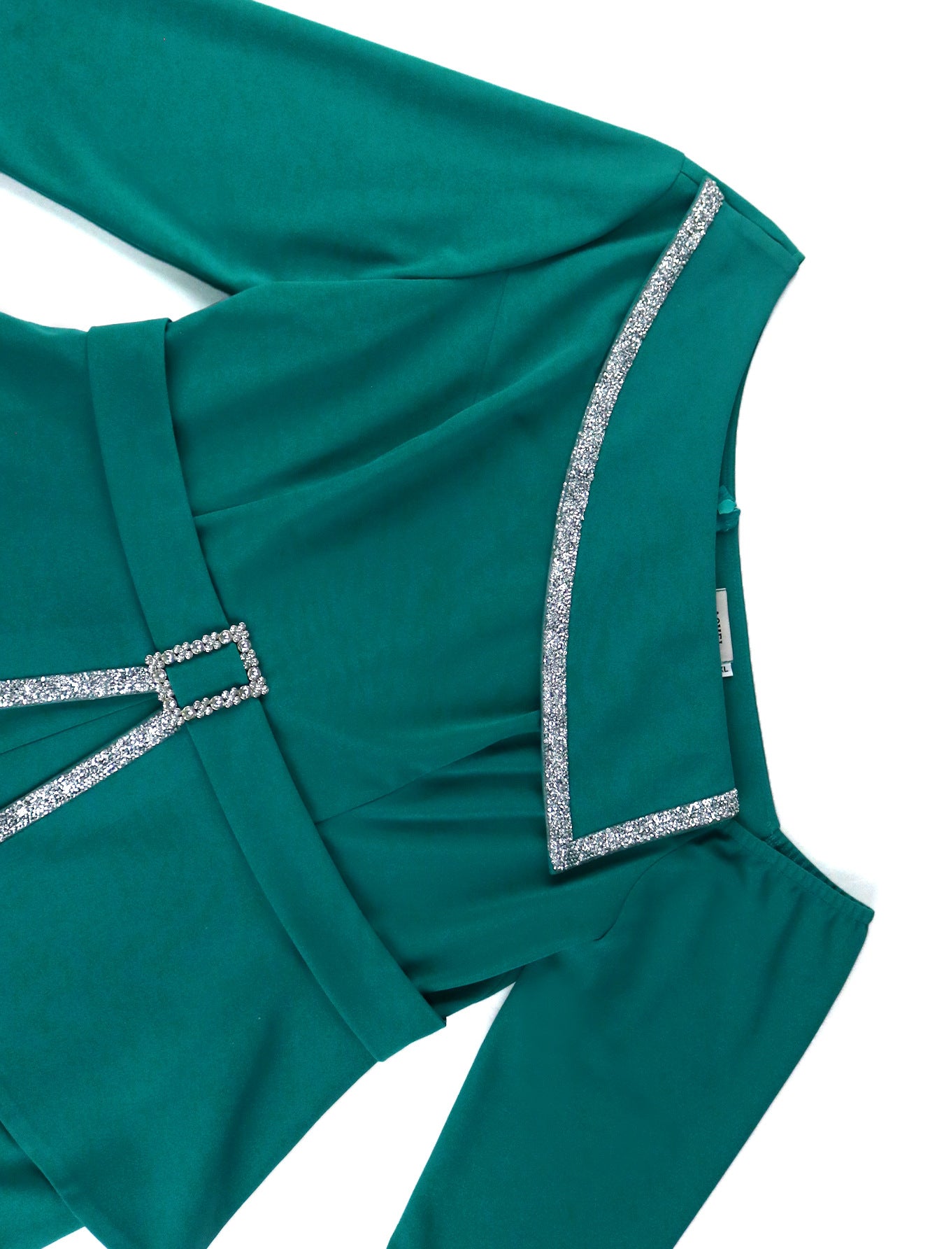 Fashion Slash Shoulder Elegant Beaded High Waist Formal Party Jumpsuits 10