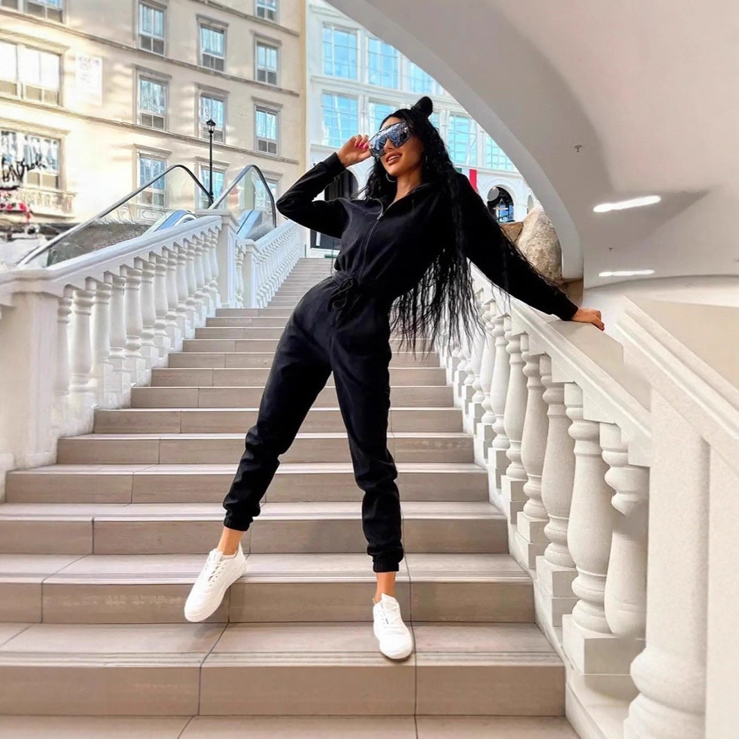 Women Deer Pu-Leather Jumpsuit 6