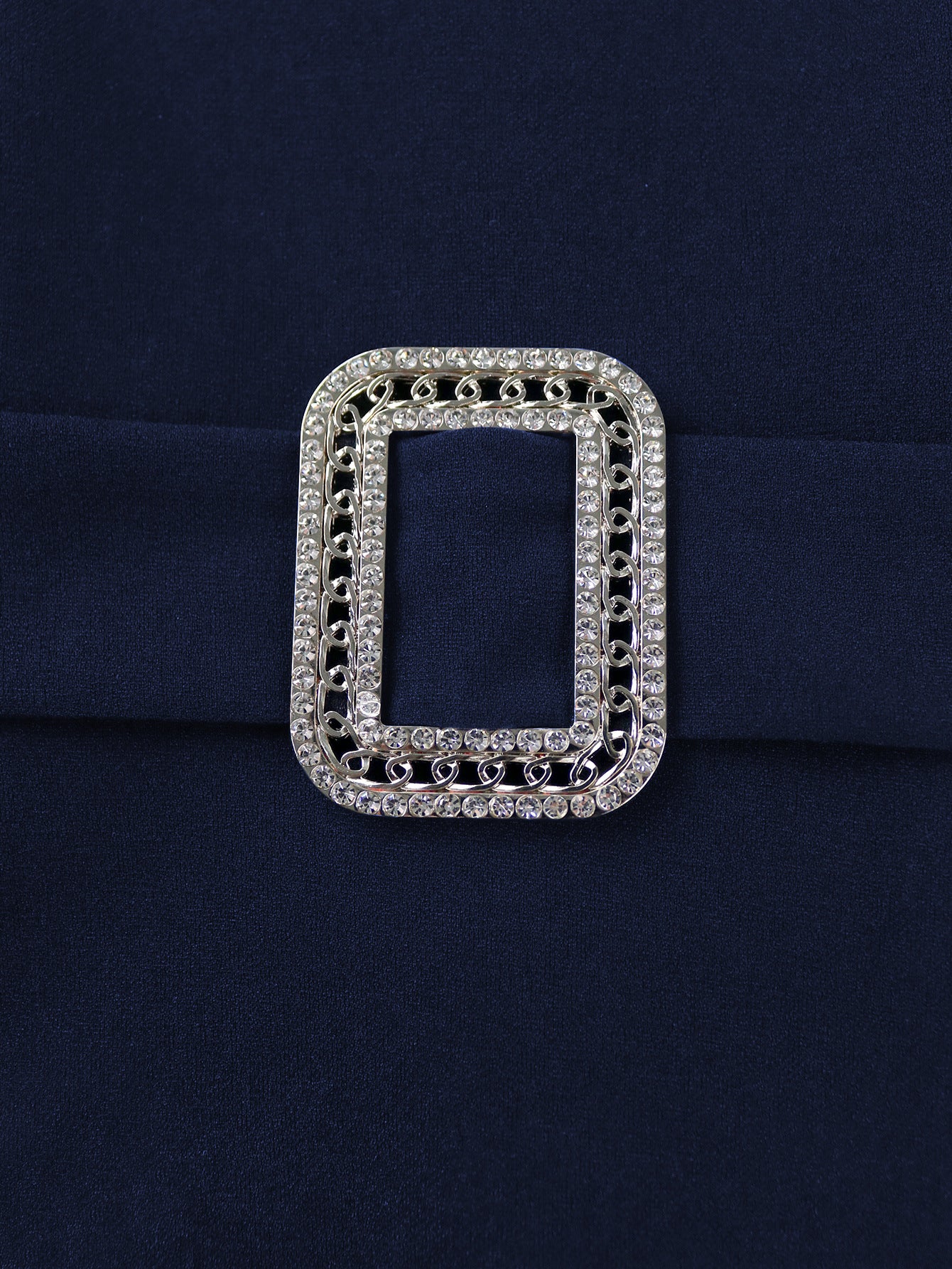 Plus Size Ruffle Contrast Color Slim Waist Diamond Buckle Belt Professional Fashion Bodycon Dress 12