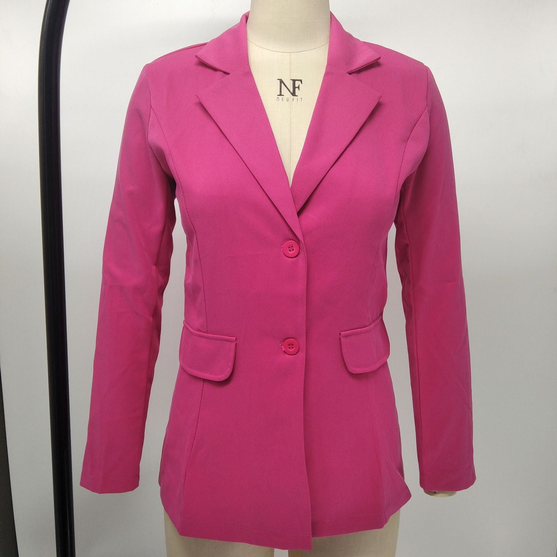 Fashion Women'S Solid Color Slim Fit Blazer Jacket 12