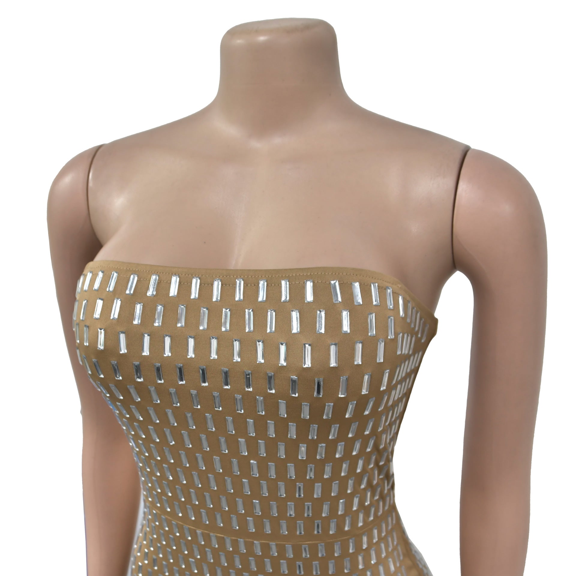 Women Solid beaded sleeveless dress 11