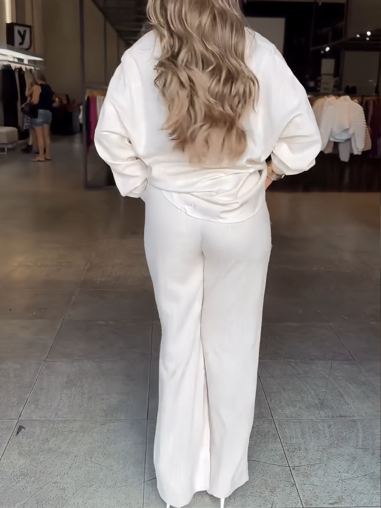 Women's Beaded Star-Embellished Blouse & Drawstring Wide-Leg Pants Set 5