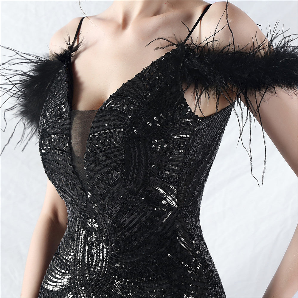 Plus size Women sequined formal party maxi evening dress 71