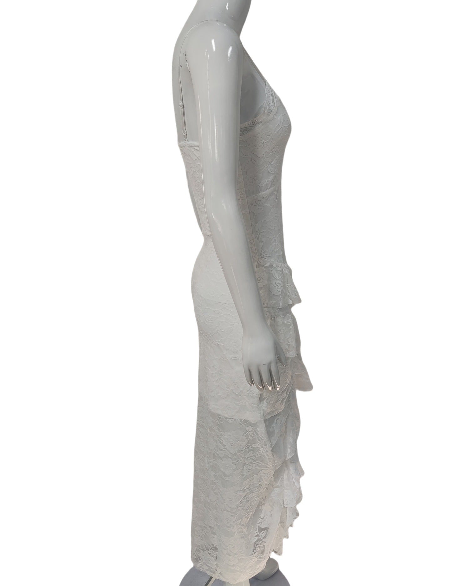 Sexy Slit Lace Patchwork Strap Dress 10