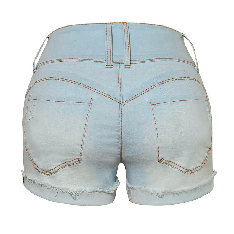 Women's Stretch Fashion Washed Denim Shorts 5