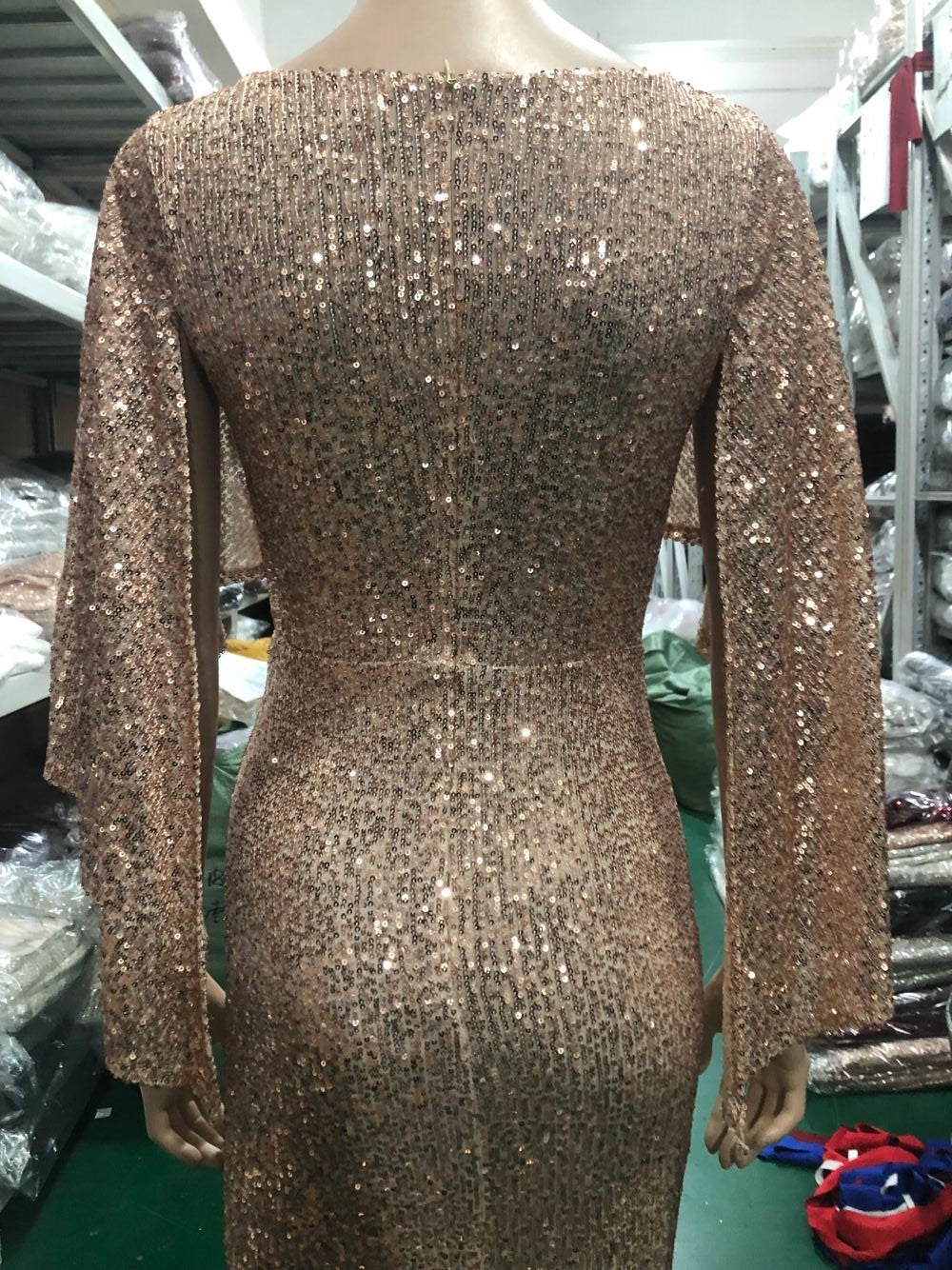 Autumn Formal Sequins Pink O-Neck Mermaid Evening Dress 10