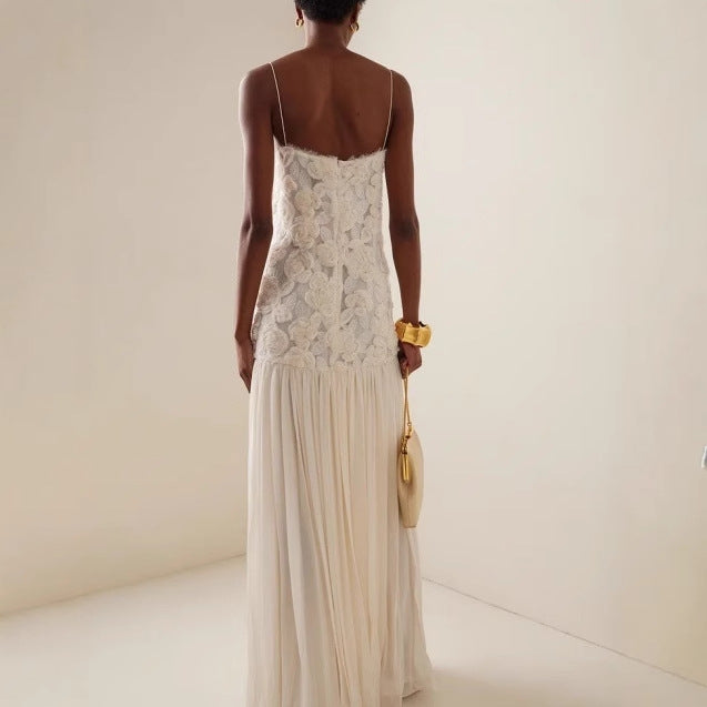 Women Summer Flower Patchwork Strap Dress 5