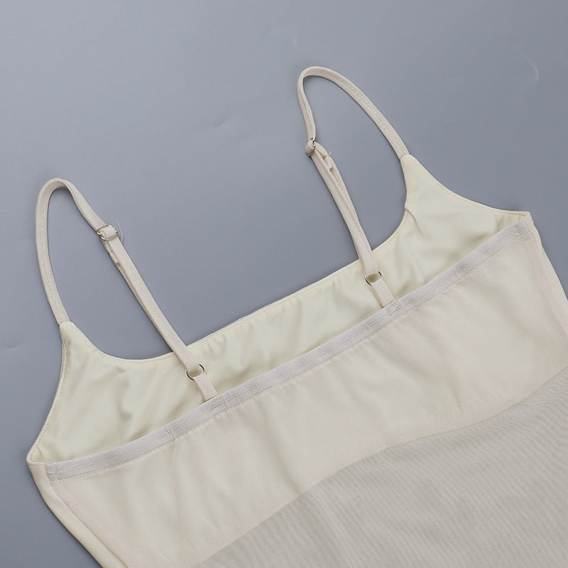 Women casual beaded suspender top and skirt two-piece set 14